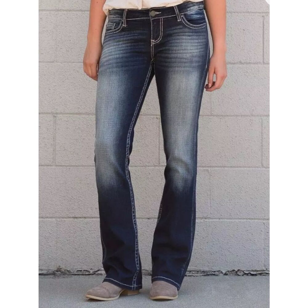 Daytrip Virgo Bootcut Jeans Size 32L Dark Wash Stretch Denim Like New